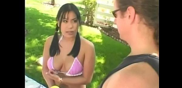  Cute asian teen Avena Lee was drilled during a picnic